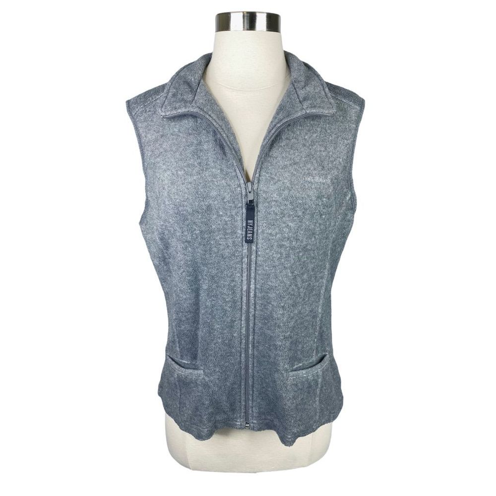 NY Jeans | New York & Co. Gray Full Zip Vest - Size Medium